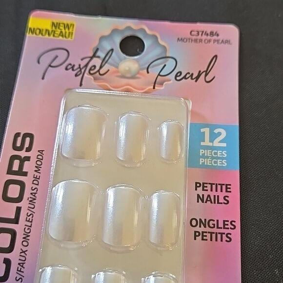 12pc Iridescent Glossy Press-on Nails New Mother Of Pearl Color Womens Ladies - Picture 3 of 12